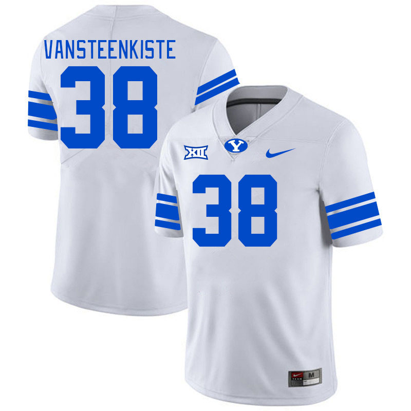 Men #38 Payton VanSteenkiste BYU Cougars College Football Jerseys Stitched Sale-White